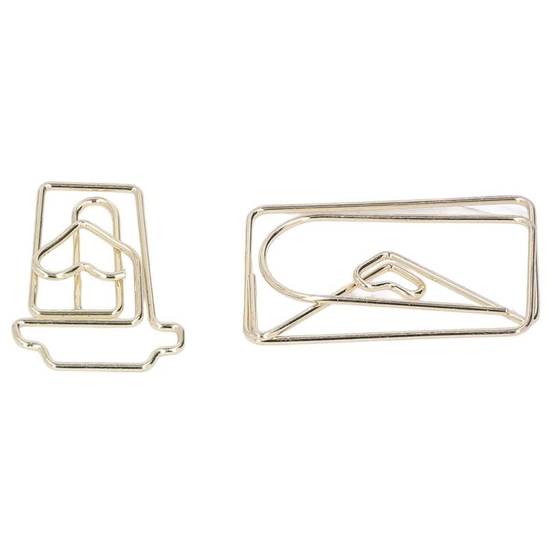 100Pcs Funny Planner Clips Anti Rust Electroplating Process Envelope Coffee