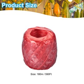 PATIKIL 180m/590Ft Polyester Nylon Plastic Rope, Twine Household Bundles Ropes Roll for Gardening Packing Crafting DIY, Red