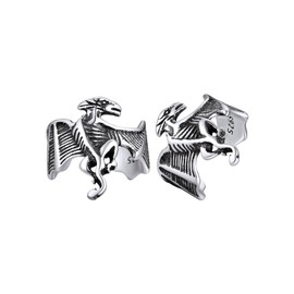 Silvora 925 Silver Men's Women's Ear Cuff Stud Earrings Retro Skull/Skull Bone Hand/Octopus/Spiders/Dragon/Scorpion Ear Clips Non-Piercing Ear Cuff for Men Women, Sterling Silver