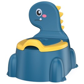 Potty Training Toilet, Toddler Potty Training Seat Baby Potty Chair, Dinosaur Toilet Potty Seat for Boys Girls Kids Toddlers, Portable Travel Potty with lid,Urinal, Splash Guard, Non-Slip Pad(Blue)
