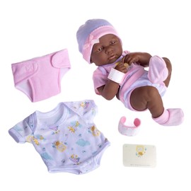 8 piece Layette Baby Doll Gift Set | JC Toys - La Newborn Nursery | 14" Life-Like African American Newborn Doll w/ Accessories | Pink | Ages 2+