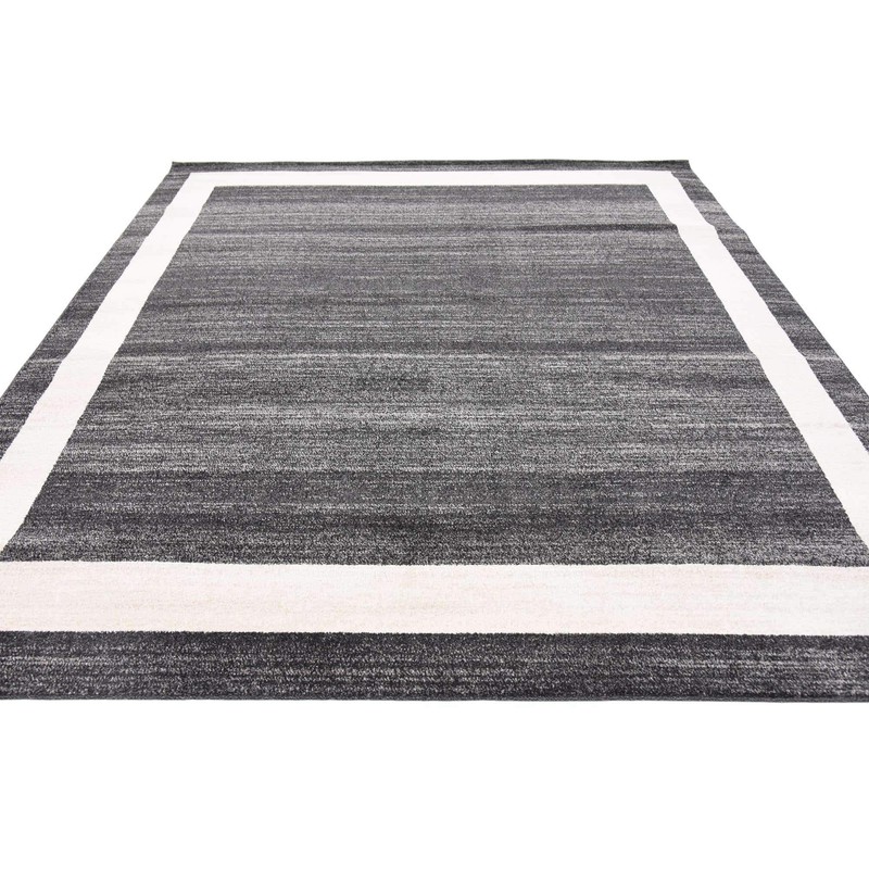 Unique Loom Del Mar Collection Contemporary Transitional Black Square Rug