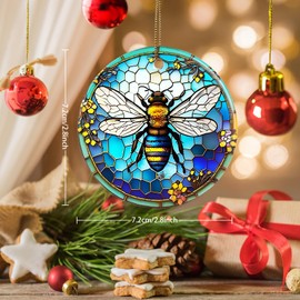 Dodosky Christmas Bee Ornament - Bee Hanging Ornaments - Bee Christmas Tree Ornaments - Bee Lovers Gifts - Bee Keepsake Ornament - Animal Lovers Ornament Gifts