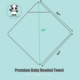 HIPHOP PANDA Hooded Towel - Rayon Made from Bamboo, Bath Towel with Bear Ears for Newborn, Babie, Toddler, Infant - Absorbent Large Baby Towel - Gorilla, 30 x 30 Inch