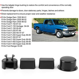 Acouto Tailgate Hinge Pivot Bushing Insert Kit for Ford Ranger F150 F250F450 F550 - Set of 4pcs