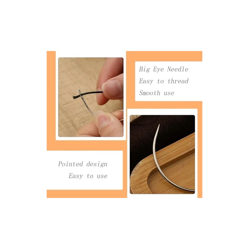 Unbranded Curved Heavy Duty Sewing Needles Pack, Great For Leather