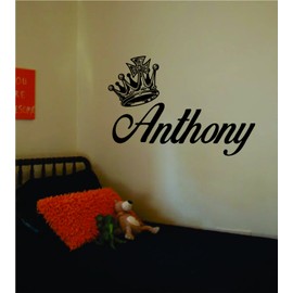 Name and Crown Version 2 Decal Sticker Wall Custom Name Boy Nursery Teen Guy Modern Nice