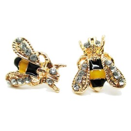 Bastex Bumble Bee Stud Post Earrings - New - Pair!