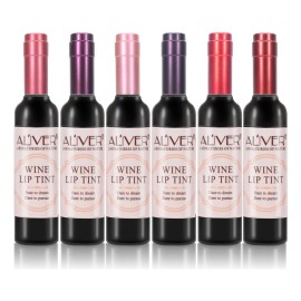 Labial Aliver Tinta Mate 6 En 1 Vino Colores Intensos Rojo