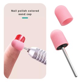 EMSea 11pcs 16mm x 25mm Manicure Sanding Cap Manicure Polisher Cover Fine Grit Sanding Bands Caps Manicure Tool Nail Sanding Cap for Natural Nails Artificial Nails Pink