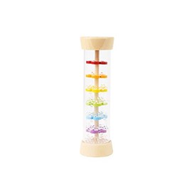 Wooden Rainbow Rainmaker Toy by Small Foot – Rhythm Instrument and Rattle for Babies Helps Hand-Eye Coordination and Developing Sensory Skills – Classic Educational Game for Toddlers – Age 6+ Months