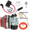 Motorized Bike Carburetor with CDI Ignition Coil Magneto Coil Kit Replacement for 80cc 100cc 49cc 50cc 66cc 2 Stroke Engine Motorized Bicycle Gas Motor Parts