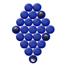 Small Blue Planning Office Magnets for Fridge, Whiteboard, Noticeboard, Filing Cabinet - Pack of 24