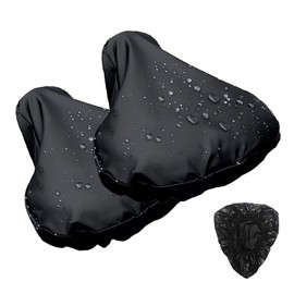 Waterproof Bicycle Saddle Protector, Set of 2, Universal Elastic Bicycle Rain Cover, Waterproof Cover, Protective Cover Seat, Dustproof for Any Bicycle (Ties)