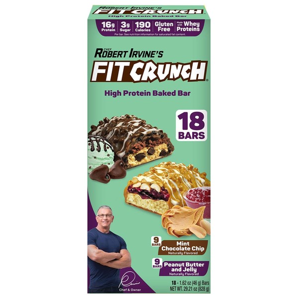 Fit Crunch FITCRUNCH Protein Bars, Snack Size Variety Pack, Gluten