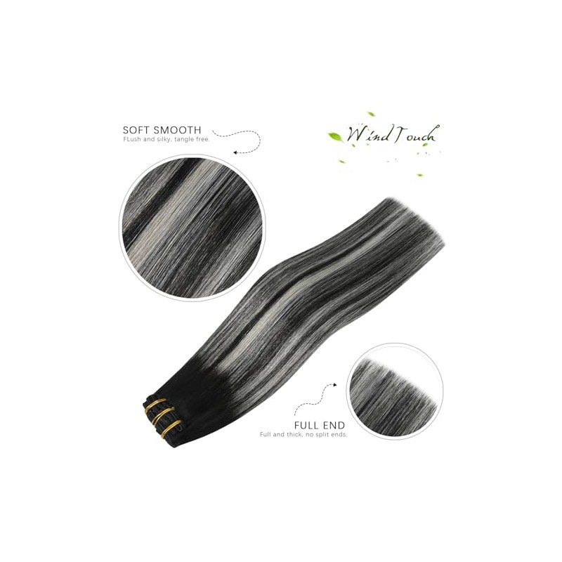 WindTouch Extensiones de Cabello con Clip Extensiones de Cabello Humano