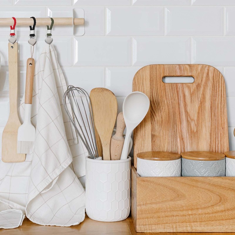 sourcing map 6 Pcs Tea Towel Clips with Cotton Loop