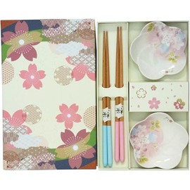 JADE TEMPLE Sakura Chopsticks Set with Dipping Bowls - 1 Set