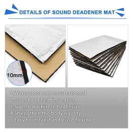 sourcing map 9 Pieces 14.4 sqft Sound Insulation Foam Mat Thermal Insulation Mat Insulation Mat 10 mm x 50 cm x 30 cm