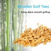 SMITH 1 100 Pcs 3-1/4" Natural Wooden Pink Golf Tees