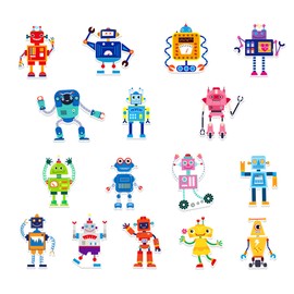 Robot Party Banner Garland for Kids' Parties & Robot-Themed Events Adorable Robot Designs with Bright Colors (Red, Blue, Green, Pink & More) for Birthdays, School Events, Bedroom Walls
