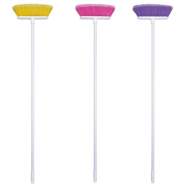 The Original Soft Sweep Magnetic Action Broom Assorted Colors with White Metal Handles (12 Brooms)