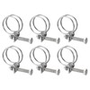 sourcing map 6Pcs Double Wire Hose Clamp, 32-36mm Adjustable Stainless