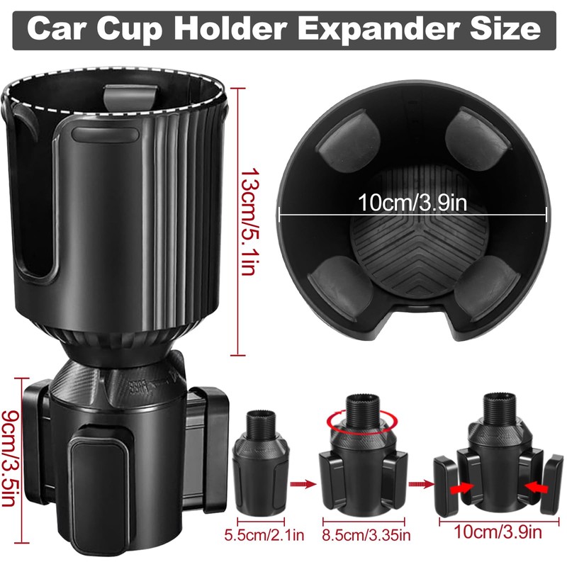 Cup Holder Expander, Expandable Auto Drinks Holders, Adjustable & Detachable