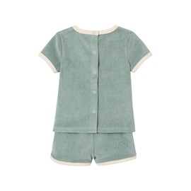 Vertbaudet Baby Terry Cloth Set T-Shirt & Shorts Grey Blue 62, grey, 62