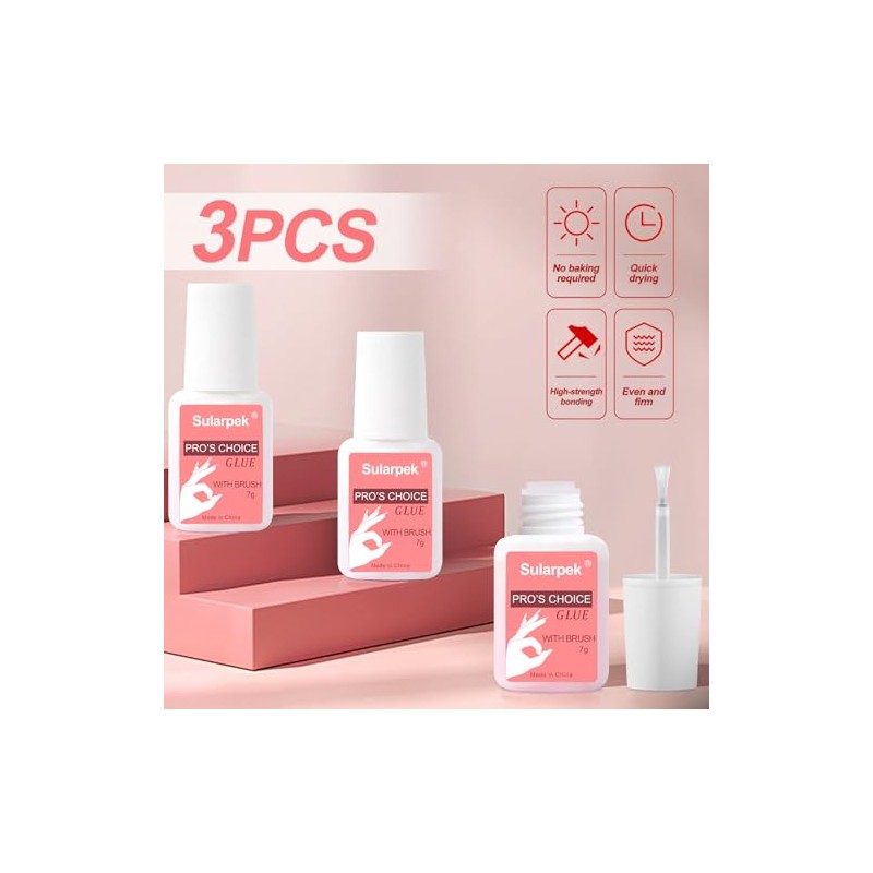 Sularpek Nail Glue - Pack of 3, 7 ml Nail