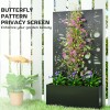 Metal Garden Bed with Trellis for Climbing Plants Freestanding Wall