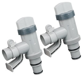 Nefemo Pool Hose Adapter for Above Ground Swimming Pool, Pool Replacement Parts with Plunger Valve and Pool Pipe Holder Pool Pump Parts (2 pcs)