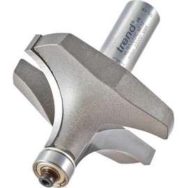 Trend Professional Bearing Guided Ovolo Router Cutter, 22.2mm Radius, 1/2 Inch Shank, 57.1mm Cut Diameter & 25.4mm Cut Length, Two Bearings, Tungsten Carbide Tipped, 46/97X1/2TC