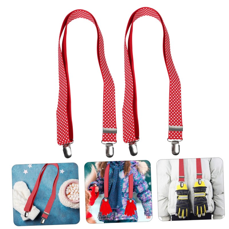 Gatuida 2PCS Adjustable Elastic Mitten Clips for Glove Holders Weather