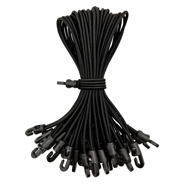 Pack of 16 Elastic Straps with Hooks, Multifunctional Expander Rope