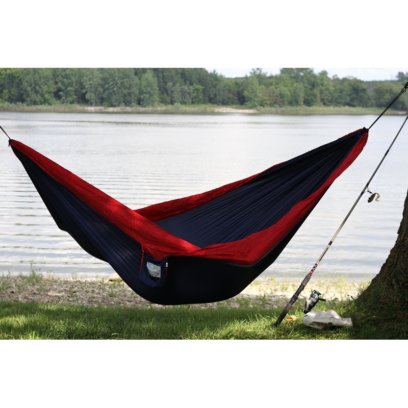 Vivere PAR15 Nylon Single Parachute Hammock - Navy/Red