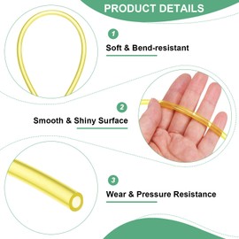 M METERXITY Tubing Carburetor Fuel Vent Line, 3mm(0.12") ID 5mm(0.2") OD 2m(7') Long Polyurethane Gas Oil Tube for ATV/Go Kart/Dirt Bike, Universal Petrol Pipe Replacement [Yellow]