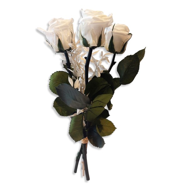Hand-tied Rose Bouquet with 3 Roses and Ruscus - Real