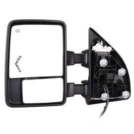 Aintier Tow Mirrors Pair suitable for 2003-2007 For Ford For F250 F350 F450 F550 Super Duty Series with Power Adjusted Heated LED Turn Signal Puddle Width Light ChromeTowing Mirrors