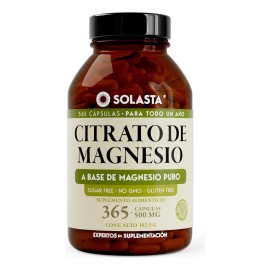 Citrato De Magnesio De 365 Cápsulas | Solasta® Sabor Sin Sabor