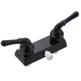 RV Shower Faucet, Camper Shower Faucet Diverter with Classical Handles, 4" RV Shower Valve Diverter for Camper Van, Outside and Inside Bathroom Shower (Black)