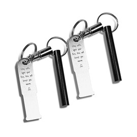 FERROFIRE KF525 Stay Safe Keychain Fire Starter with 2.5 Inch Long Ferro Rod and Striker for Camping Emergency (Pack of 2), Kf525a, Quick Release Keychain, Mini