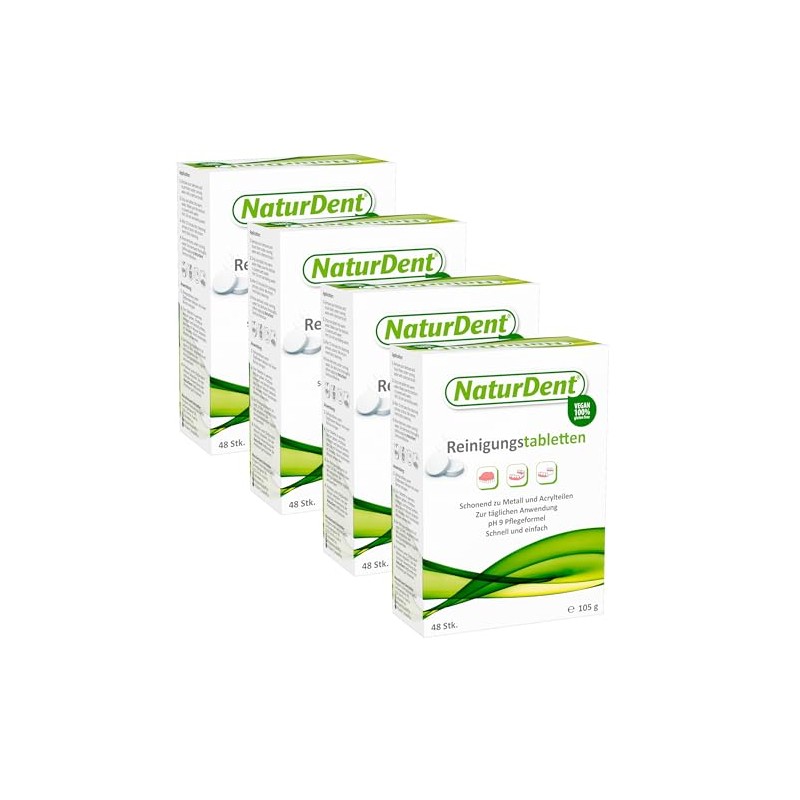 4 x NaturDent Cleaning Tablets (Pack of 48)