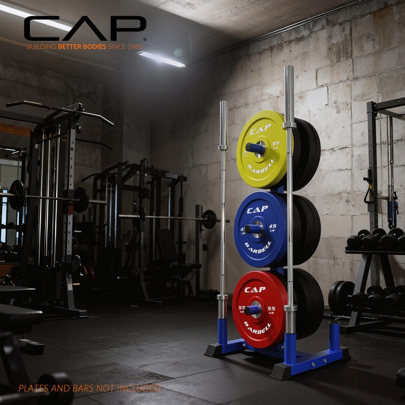 CAP Barbell Olympic Bumper Plate Tree Rack with 6 Weight