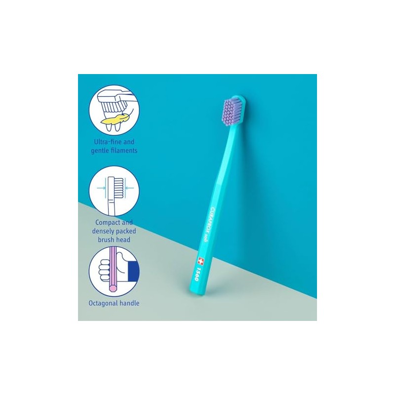 Curaprox 1560 Cepillos de dientes suaves, juego de 6, colores