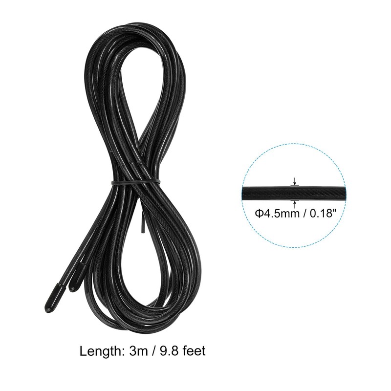 PATIKIL 10Ft Speed Jump Rope Replacement Cable, 4 Pack 4.5mm