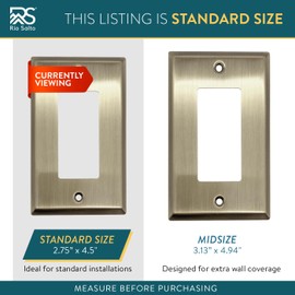 Rio Salto BRASS Vintage Brushed Brass Gold Metal Rocker Switch Plate Decorator GFCI Outlet Covers Light Switch Cover — Signature Collection Decorative Wall Plates 1-Pack Standard Size 2.75" X 4.50"