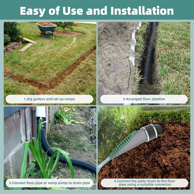 4 Inch Green Angled Drain Grate Yard Drain, Yard Drain