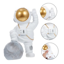 WOONEKY 1pc Adorable Astronaut Model Desktop Spaceman Figurine for Space-Themed Parties Room Decoration Material Realistic Details for Boys and Girls Collectors