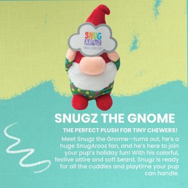 SNUG AROOZ Snug The Gnome Dog Toy with Repair Patch - Sustainable Plush Made from Recycled Bottles - Soft, Durable & Perfect for Playtime